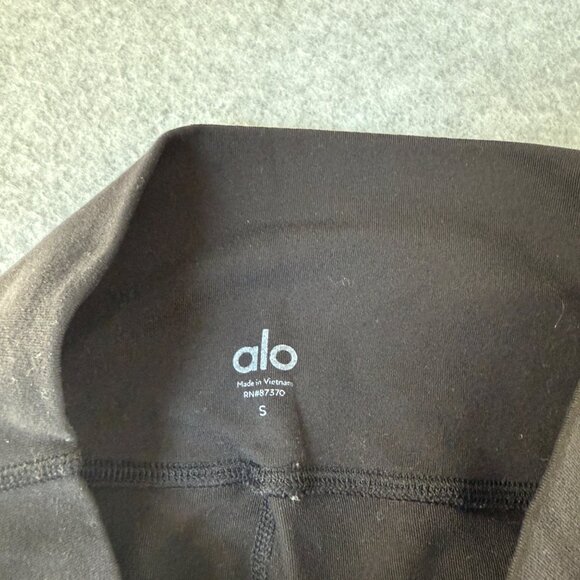 ALO Yoga Womens‎ Black Gray Leggings Sheer Mesh Panel Workout Gym Size Small - Picture 5 of 14